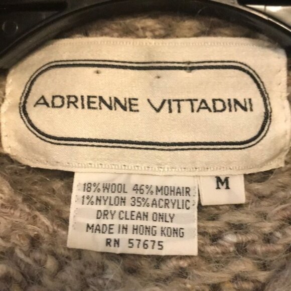 ✨🖤 Vintage Adrienne Vittadini Wool-Mohair Knit Cardigan Sweater - Picture 3 of 8